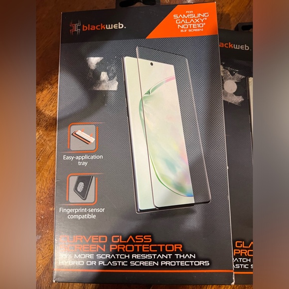 Blackweb Samsung Galaxy Note10 curved glass screen protector (2) NEW - Picture 5 of 5